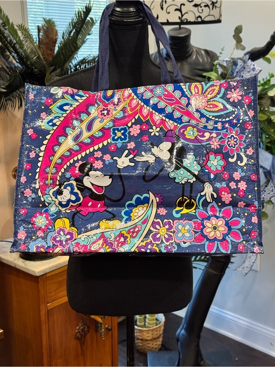 Vera Bradley Handbags - Stylish Floral Paisley Tote Bag with Cartoon Print - Navy Pink Vera Bradley